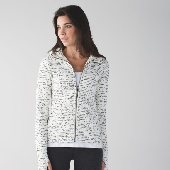 Lululemon Rare Scuba Hoodie II Manifesto Script Ghost Black White Jacket - XS - Picture 3 of 11